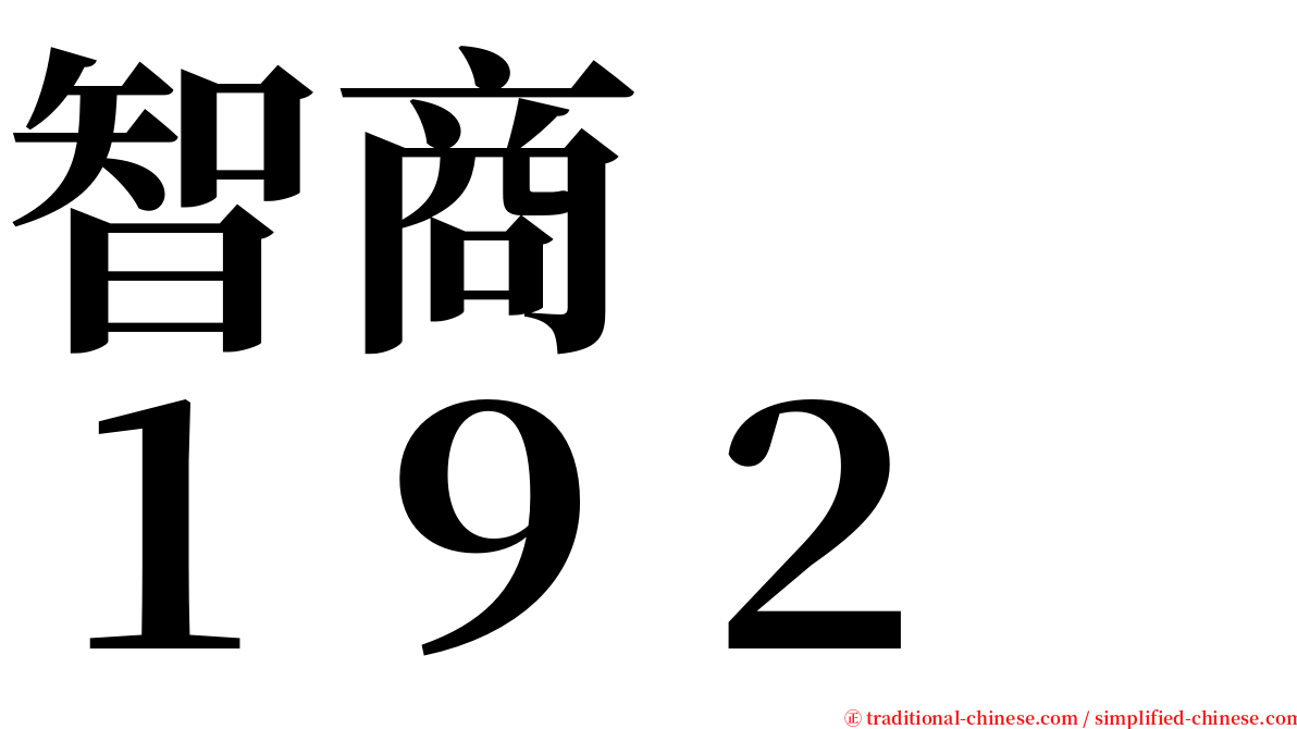 智商　　１９２ serif font